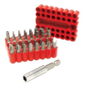 Conjunto de bits de segurança de 33 peças com suporte magnético