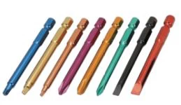 Conjunto de bits de driver codificados por cores de 8 peças de 3 polegadas
